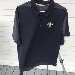 Nike Dri-fit New Orleans Saints Short Sleeve Golf Shirt, size Large